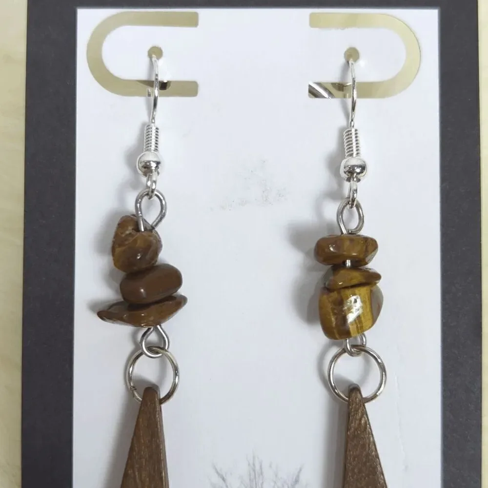 Brand New Ritzwood Dangle Earrings Wooden Beaded 3